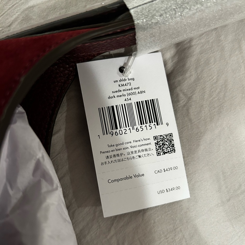 Kate Spade Burgundy Suede Shoulder Bag - Picture 3 of 9